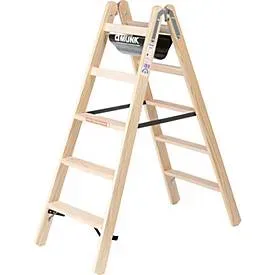 MUNK Günzburger Steigtechnik 033810 Holz Stufen-Stehleiter 9.2 kg