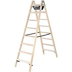 MUNK Günzburger Steigtechnik 033816 Holz Stufen-Stehleiter 14 kg