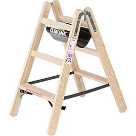 MUNK Günzburger Steigtechnik 033806 Holz Stufen-Stehleiter 5 kg