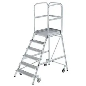 MUNK Günzburger Steigtechnik 50106 Aluminium Podestleiter Arbeitshöhe (max.): 3.5 m Silber 45 kg