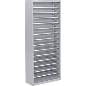 Magazinregal, 1690 mm hoch, 14 Böden, ohne Kästen, hellsilber