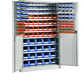 Magazinschrank, mit Ausstattung, B 1200 x T 500 x H 1935 mm, lichtgrau