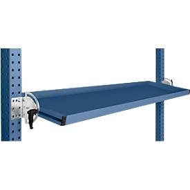 Manuflex Neigbare Ablagekonsole, für Reihe Universal oder Profi, Nutztiefe 345 mm, für Tischbreite 1500 mm, brillantblau