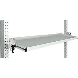 Manuflex Neigbare Ablagekonsole, für Reihe Universal oder Profi, Nutztiefe 345 mm, für Tischbreite 1500 mm, lichtgrau