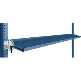 Manuflex Neigbare Ablagekonsole, für Reihe Universal oder Profi, Nutztiefe 345 mm, für Tischbreite 1750 mm, brillantblau