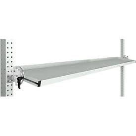 Manuflex Neigbare Ablagekonsole, für Reihe Universal oder Profi, Nutztiefe 345 mm, für Tischbreite 1750 mm, lichtgrau
