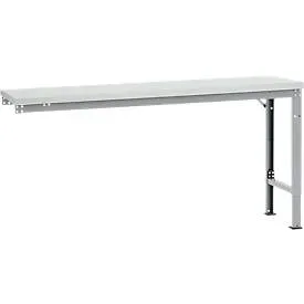 Manuflex Ansatztisch UNIVERSAL Spezial, 1750 x 800 mm, Melamin lichtgrau, alusilber