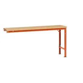 Manuflex Ansatztisch UNIVERSAL Spezial, 1750 x 800 mm, Multiplex natur, rotorange