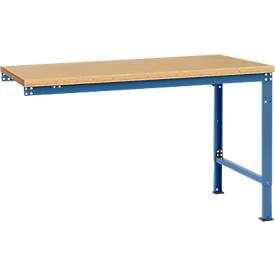 Manuflex Ansatztisch UNIVERSAL Spezial, Tischplatte Multiplex, 1500x1000, brillantblau