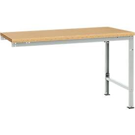 Manuflex Ansatztisch UNIVERSAL Spezial, Tischplatte Multiplex, 1500x1000, lichtgrau