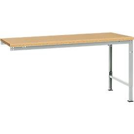 Manuflex Ansatztisch UNIVERSAL Spezial, Tischplatte Multiplex, 1750x1000, lichtgrau
