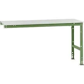 Manuflex Ansatztisch UNIVERSAL Standard, 1750 x 800 mm, Melamin lichtgrau, resedagrün