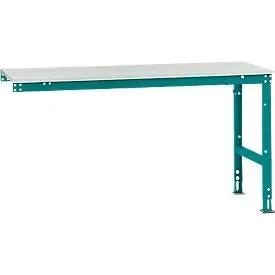 Manuflex Ansatztisch UNIVERSAL Standard, 1750 x 800 mm, Kunststoff lichtgrau, wasserblau