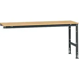 Manuflex Ansatztisch UNIVERSAL Standard, 2000 x 800 mm, Multiplex natur, anthrazit