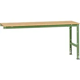 Manuflex Ansatztisch UNIVERSAL Standard, 2000 x 800 mm, Multiplex natur, resedagrün