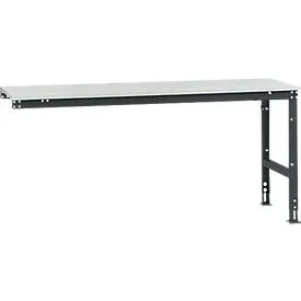 Manuflex Ansatztisch UNIVERSAL Standard, 2000 x 800 mm, Melamin lichtgrau, anthrazit