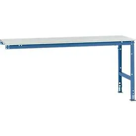 Manuflex Ansatztisch UNIVERSAL Standard, 2000 x 800 mm, Kunststoff lichtgrau, brillantblau