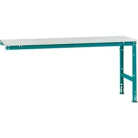 Manuflex Ansatztisch UNIVERSAL Standard, 2000 x 800 mm, Kunststoff lichtgrau, wasserblau