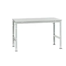 Manuflex Arbeitstisch UNIVERSAL Standard, 1500 x 1000 mm, Melamin lichtgrau, lichtgrau