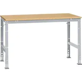 Manuflex Arbeitstisch UNIVERSAL Standard, 1500 x 1000 mm, Multiplex natur, alusilber