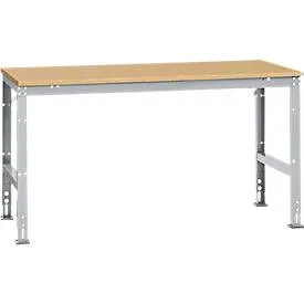 Manuflex Arbeitstisch UNIVERSAL Standard, 1750 x 1000 mm, Multiplex natur, alusilber