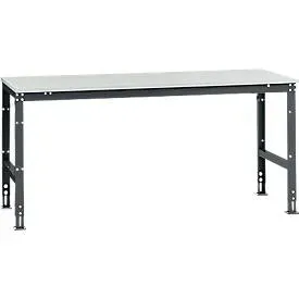 Manuflex Arbeitstisch UNIVERSAL Standard, 2000 x 1000 mm, Kunststoff lichtgrau, anthrazit