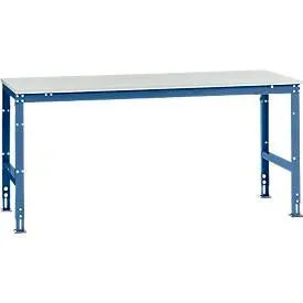 Manuflex Arbeitstisch UNIVERSAL Standard, 2000 x 1000 mm, Melamin lichtgrau, brillantblau