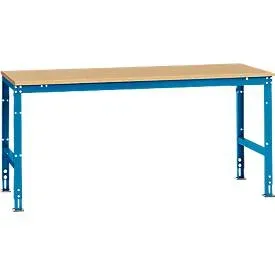Manuflex Arbeitstisch UNIVERSAL Standard, 2000 x 1000 mm, Multiplex natur, lichtblau