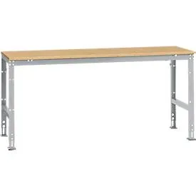 Manuflex Grundtisch UNIVERSAL Standard, Tischplatte Multiplex, 2000x800, alusilber