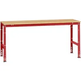 Manuflex Grundtisch UNIVERSAL Standard, Tischplatte Multiplex, 2000x800, rubinrot