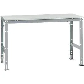 Manuflex Grundtisch UNIVERSAL Standard, Tischplatte Melamin, 1500x800, alusilber