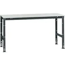 Manuflex Grundtisch UNIVERSAL Standard, Tischplatte Melamin, 1750x800, anthrazit
