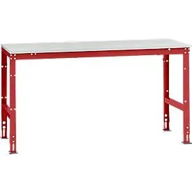 Manuflex Grundtisch UNIVERSAL Standard, Tischplatte Melamin, 1750x800, rubinrot