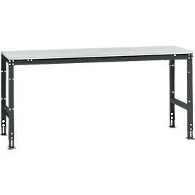 Manuflex Grundtisch UNIVERSAL Standard, Tischplatte Melamin, 2000x800, anthrazit
