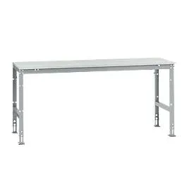 Manuflex Grundtisch UNIVERSAL Standard, Tischplatte Melamin, 2000x800, alusilber