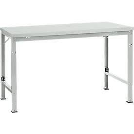 Manuflex Grundtisch UNIVERSAL Spezial, 1500 x 1000 mm, Melamin lichtgrau, lichtgrau