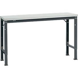 Manuflex Grundtisch UNIVERSAL Spezial, 1500 x 800 mm, Melamin lichtgrau, anthrazit