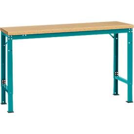 Manuflex Grundtisch UNIVERSAL Spezial, 1500 x 800 mm, Multiplex natur, wasserblau