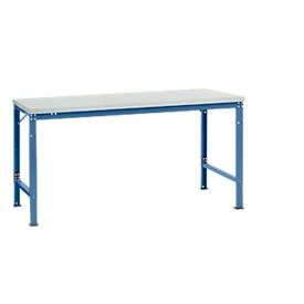 Manuflex Grundtisch UNIVERSAL Spezial, 1750 x 1000 mm, Melamin lichtgrau, brillantblau