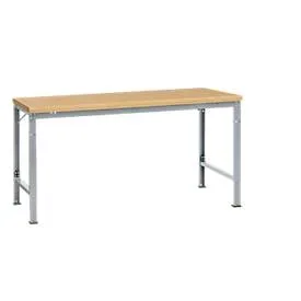 Manuflex Grundtisch UNIVERSAL Spezial, 1750 x 1000 mm, Multiplex natur, alusilber
