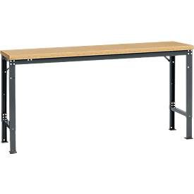 Manuflex Grundtisch UNIVERSAL Spezial, 1750 x 800 mm, Multiplex natur, anthrazit