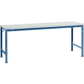 Manuflex Grundtisch UNIVERSAL Spezial, 2000 x 1000 mm, Melamin lichtgrau, brillantblau