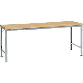 Manuflex Grundtisch UNIVERSAL Spezial, 2000 x 1000 mm, Multiplex natur, alusilber