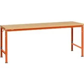 Manuflex Grundtisch UNIVERSAL Spezial, 2000 x 1000 mm, Multiplex natur, rotorange