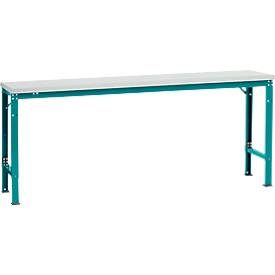 Manuflex Grundtisch UNIVERSAL Spezial, 2000 x 800 mm, Melamin lichtgrau, wasserblau