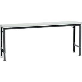Manuflex Grundtisch UNIVERSAL Spezial, 2000 x 800 mm, Melamin lichtgrau, anthrazit