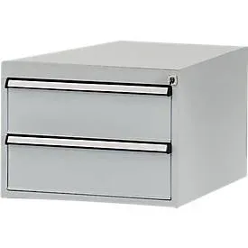 Manuflex Schubladen-Unterbauten, für Werkbank Profi Tiefe 700 mm, alusilber