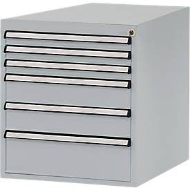 Manuflex Schubladen-Unterbauten, für Werkbank Profi Tiefe 700 mm, alusilber