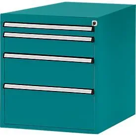 Manuflex Schubladen-Unterbauten, für Werkbank Profi Tiefe 700 mm, wasserblau