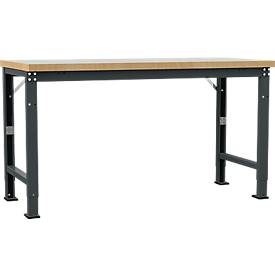 Manuflex Werkbank Profi Spezial, Tischplatte Kunststoff, 1750 x 700 mm, anthrazit